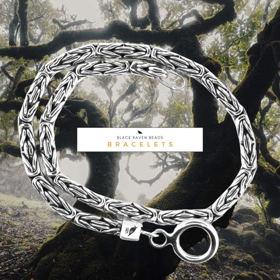 Black Raven Beads Bracelet 18 cm