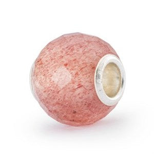 Round Strawberry Quartz Facet Bead